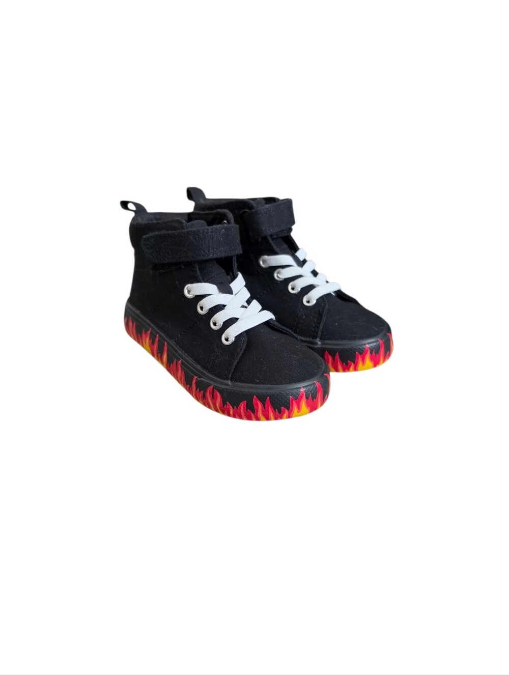 Wonder Nation Toddlers Kids Black Casual High-Top Sneakers‎ with Cool Flame Sole